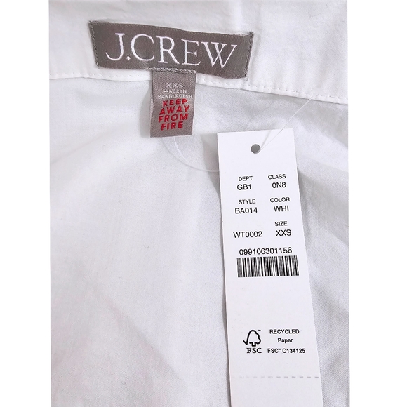 J. Crew White End on End Cotton Long Sleeve Women Pajama Set - Picture 6 of 9